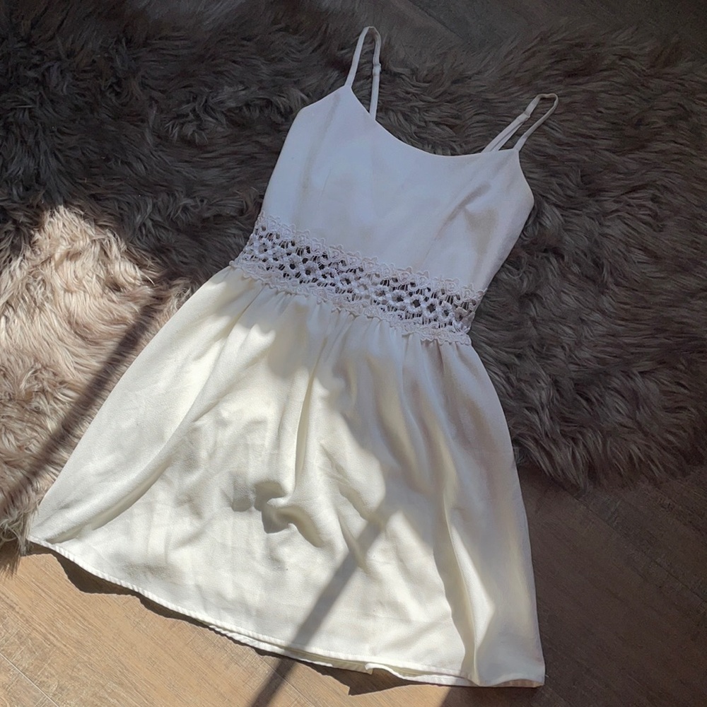 Woman’s cream summer dress